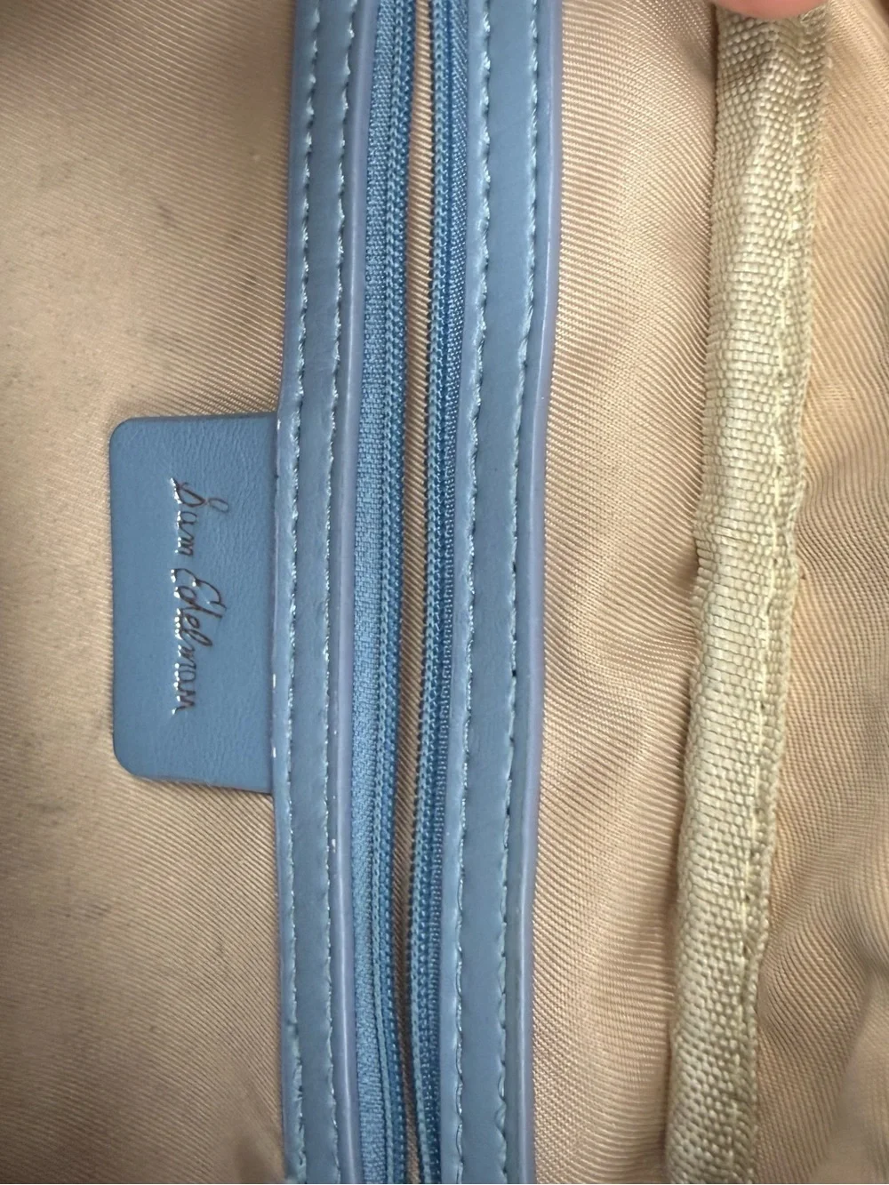 Light Blue Woven Crossbody Backpack - Brand